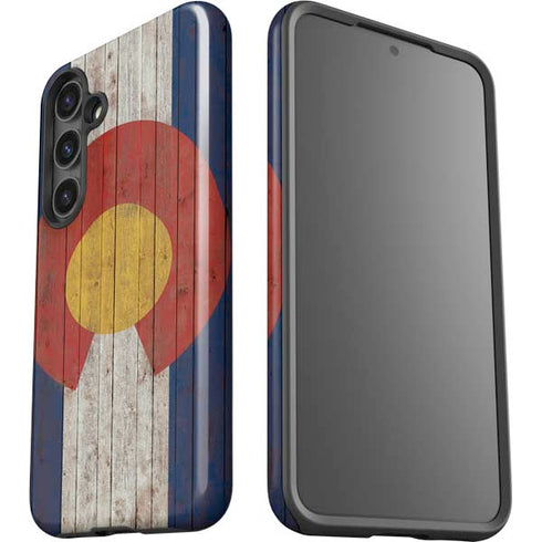 Colorado Flag Dark Wood Galaxy S24 Plus Impact Case